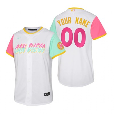 San Diego Padres Custom 2022 City Connect Youth Nike Games Jersey White
